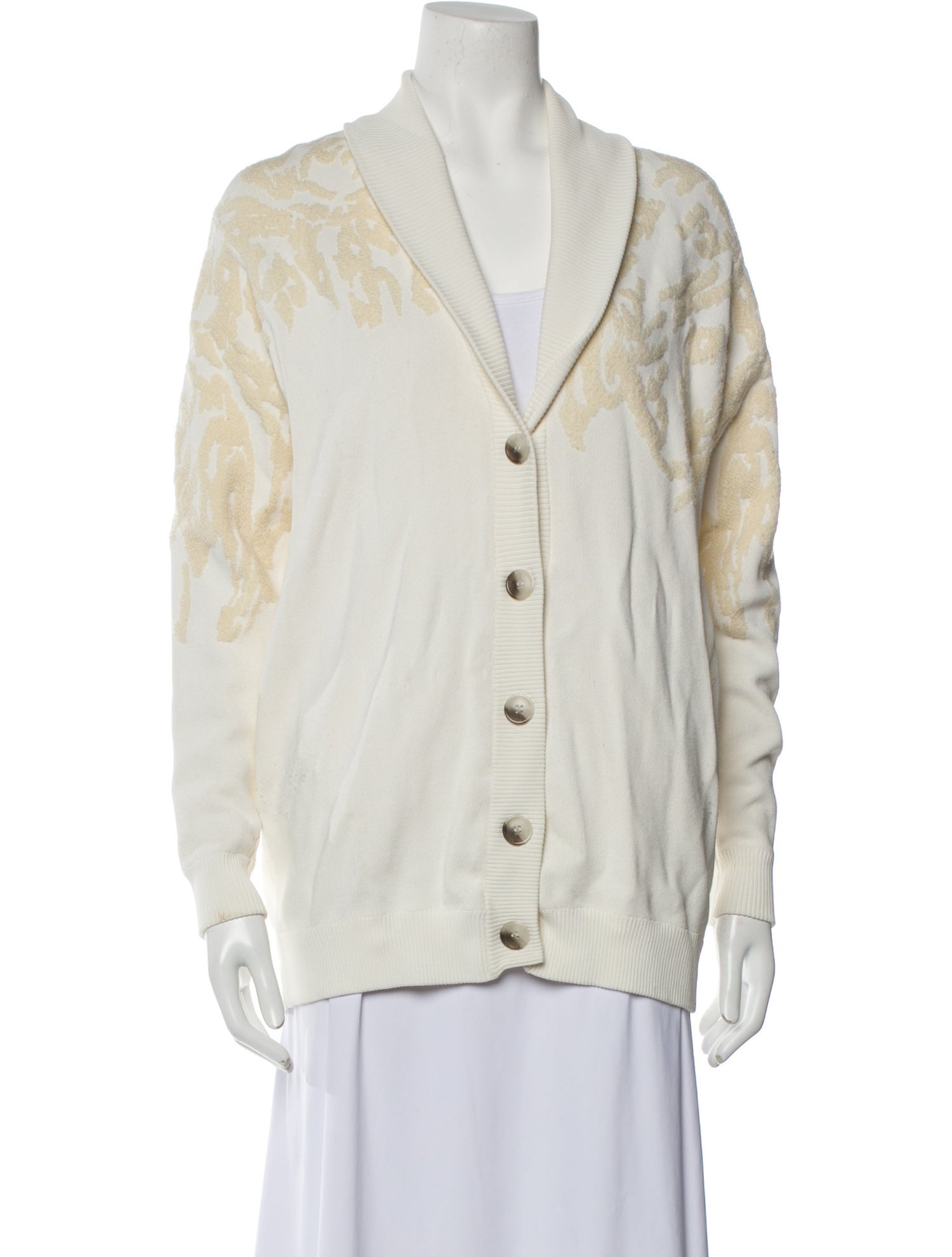 Tibi Printed Plunge Neckline Sweater