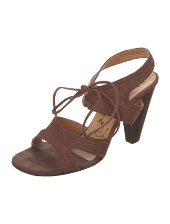 Tibi Animal Print Slingback Sandals