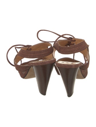 Tibi Animal Print Slingback Sandals