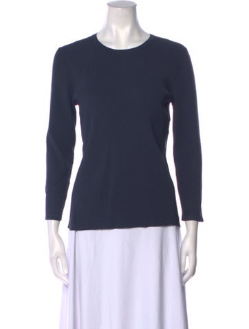 Tibi Tops Crew Neck Three-Quarter Sleeve T-Shirt L