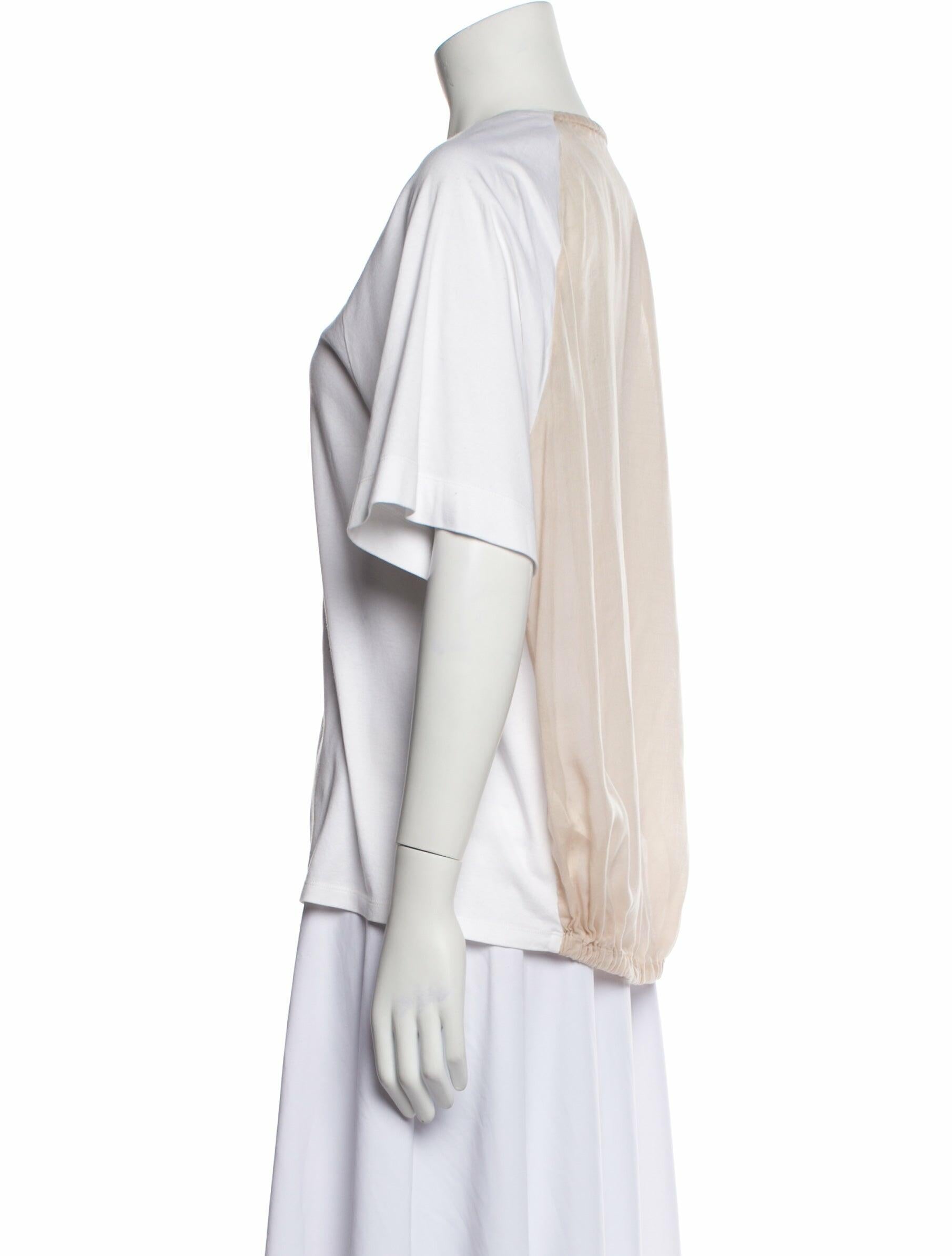 Tibi Bateau Neckline Short Sleeve T-Shirt