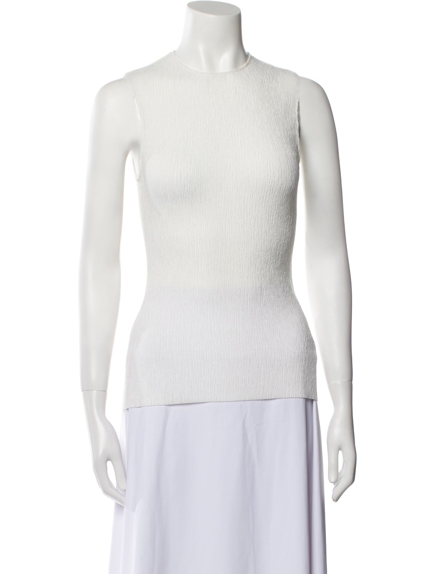 Tibi Crew Neck Sleeveless Top