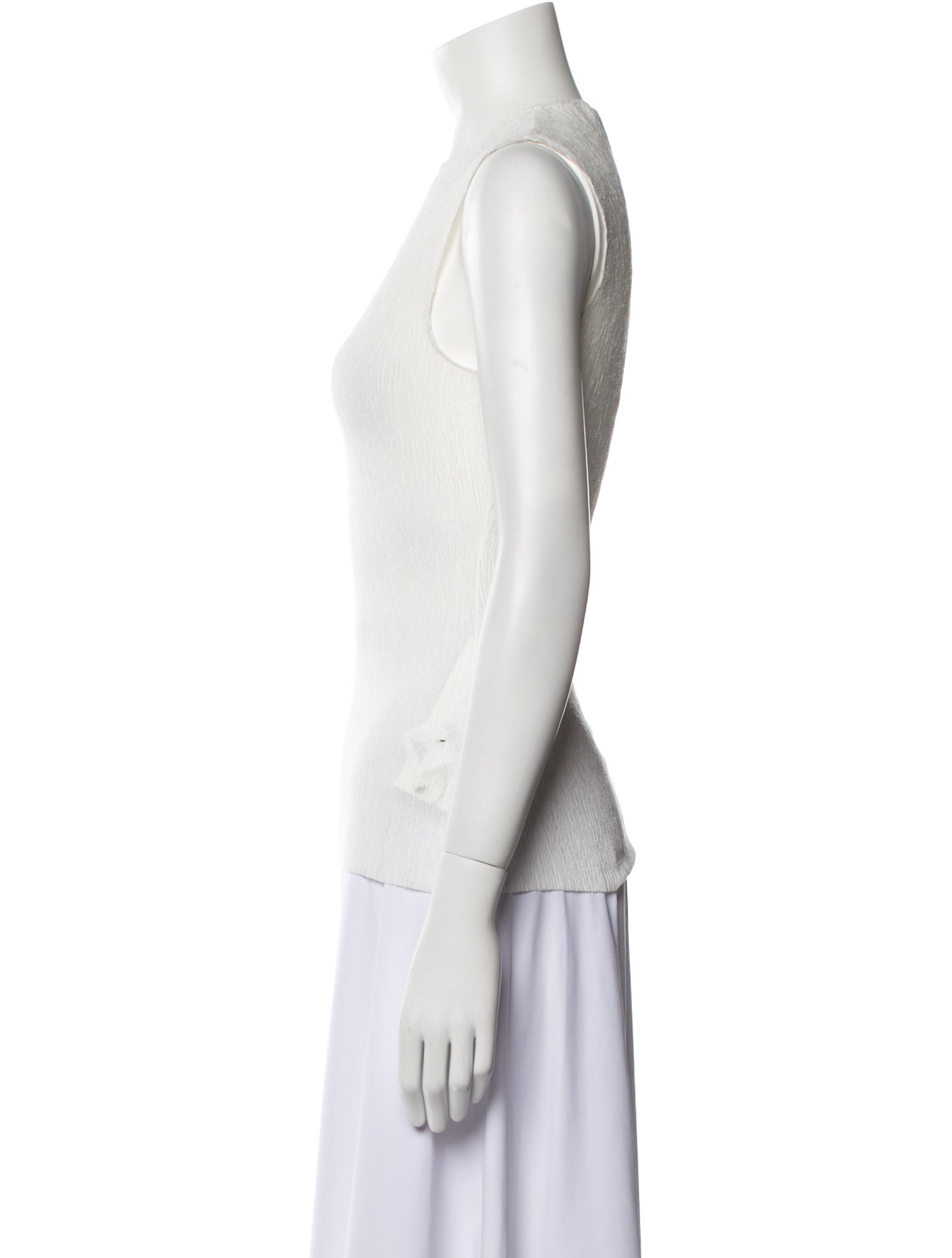 Tibi Crew Neck Sleeveless Top