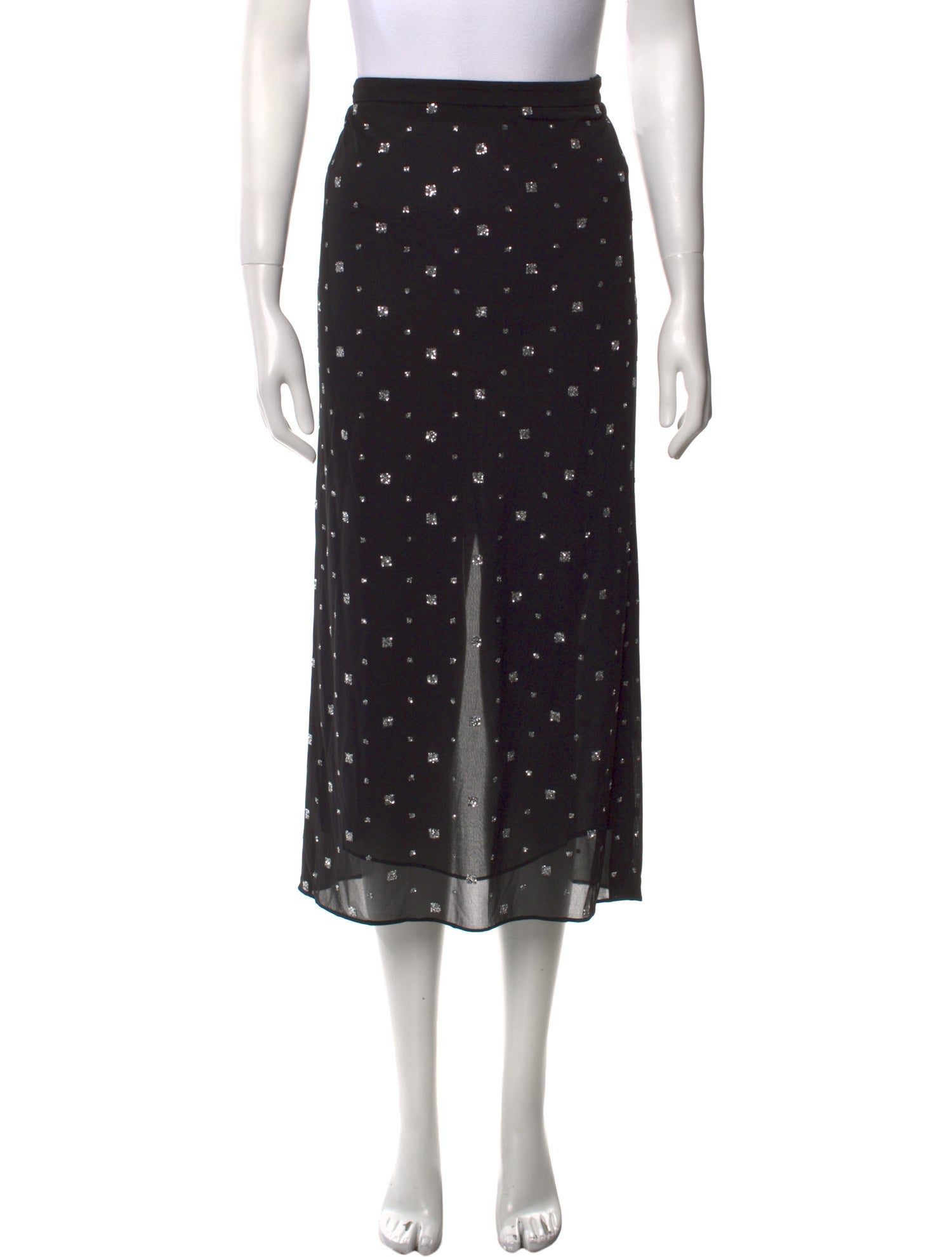 Tibi Polka Dot Print Midi Length Skirt