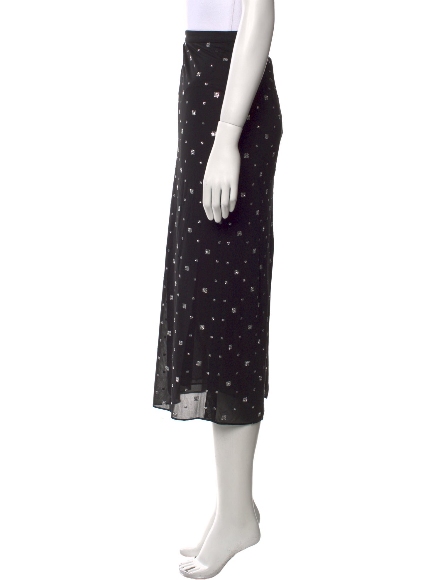 Tibi Polka Dot Print Midi Length Skirt