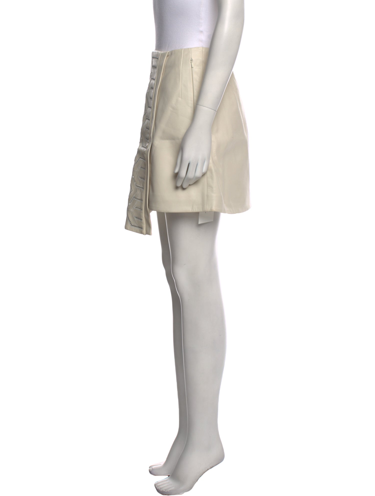 Tibi Lamb Leather Mini Skirt