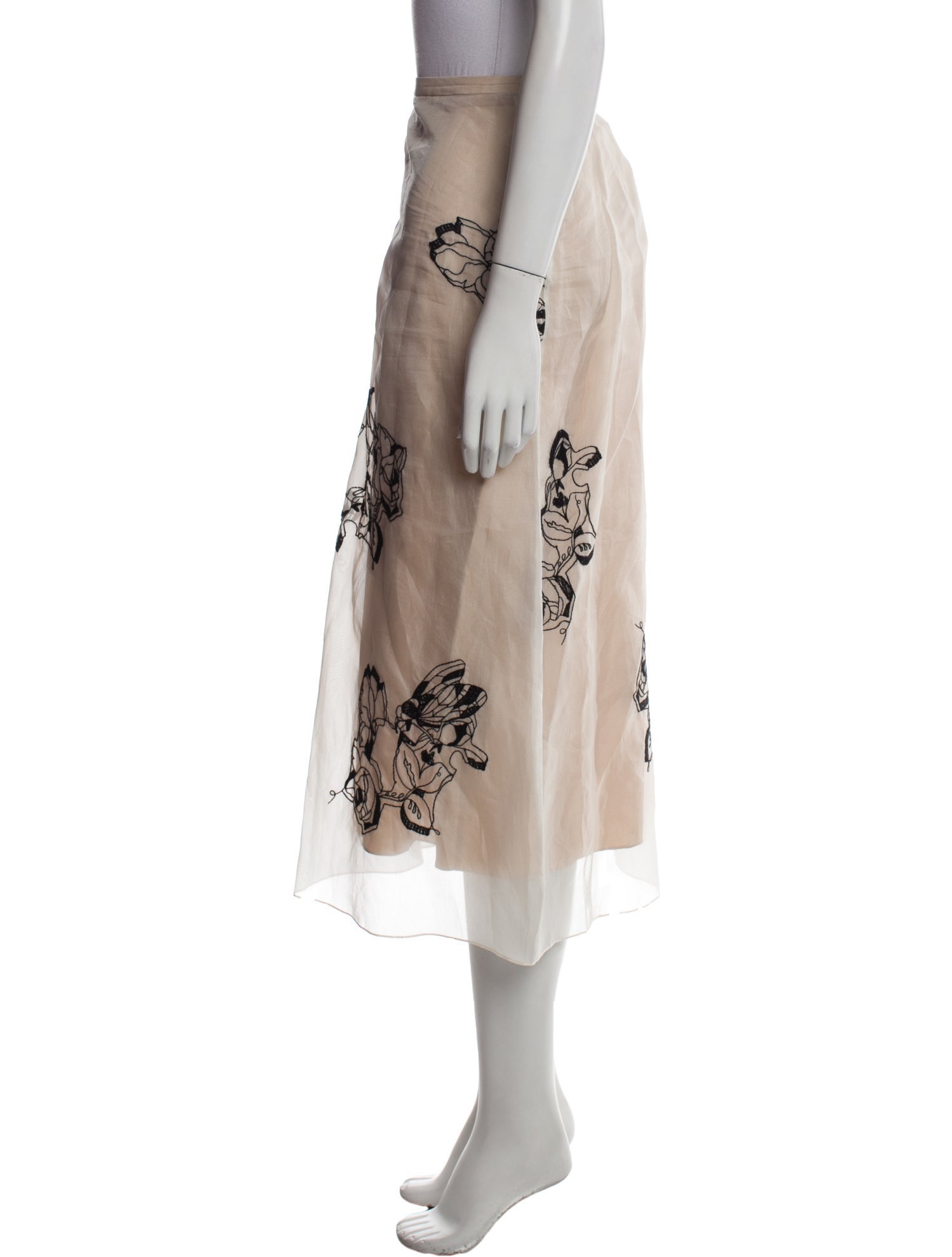 Tibi Printed Midi Length Skirt