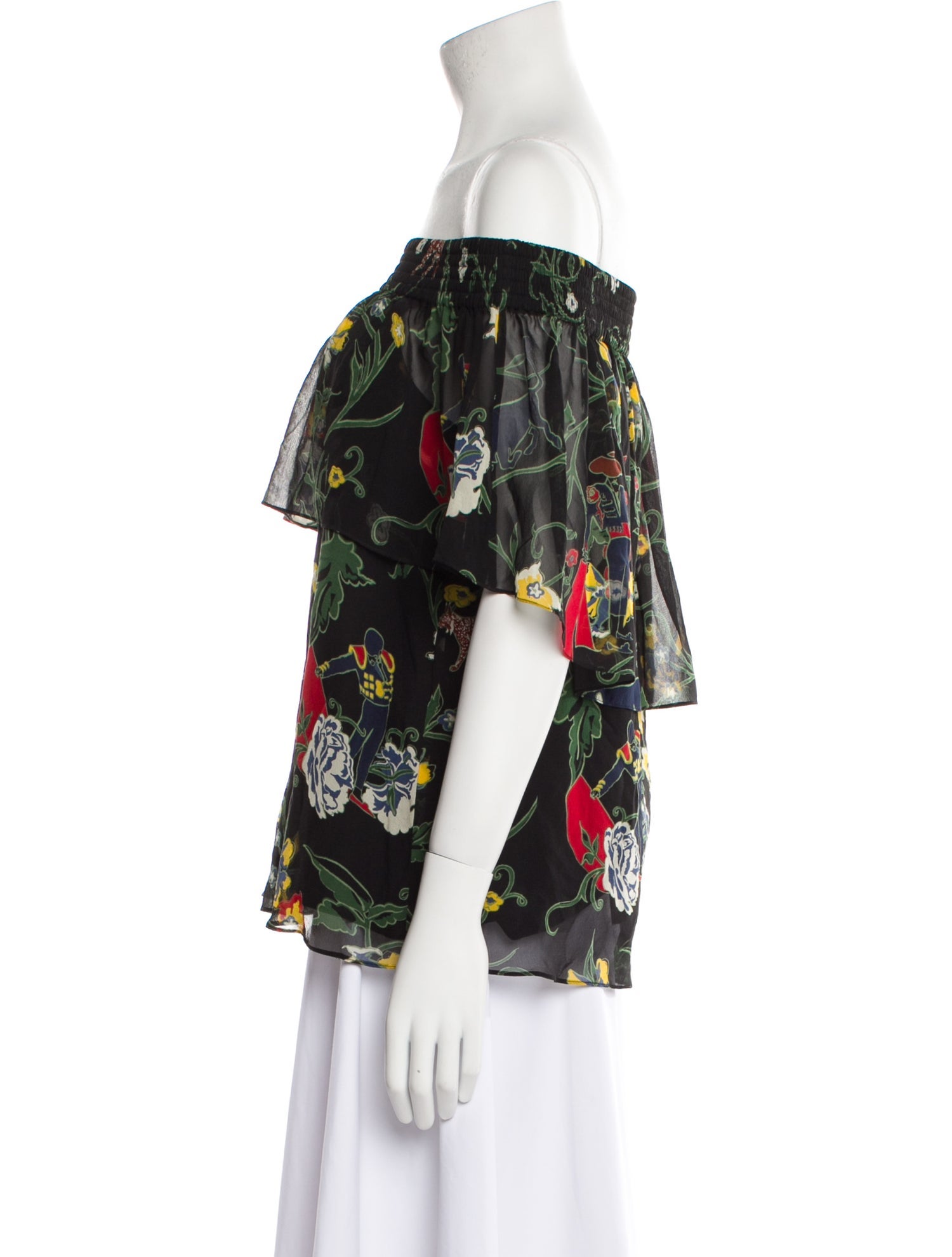 Tibi Silk Floral Print Blouse
