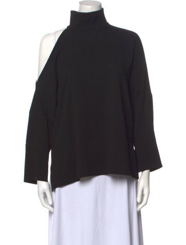 Tibi Tops Turtleneck Three-Quarter Sleeve Sweatshirt M