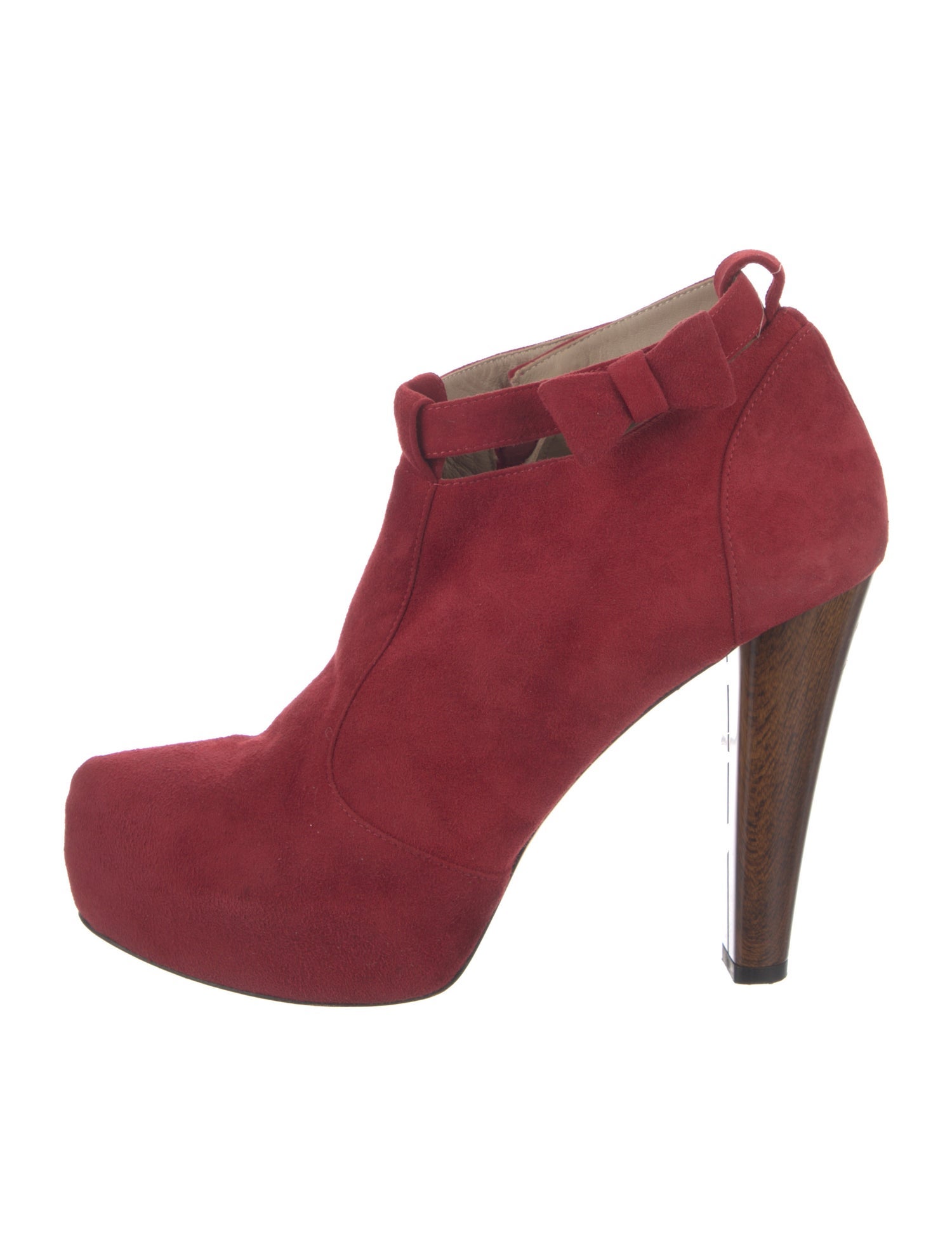 Tibi Suede Bow Accents Boots