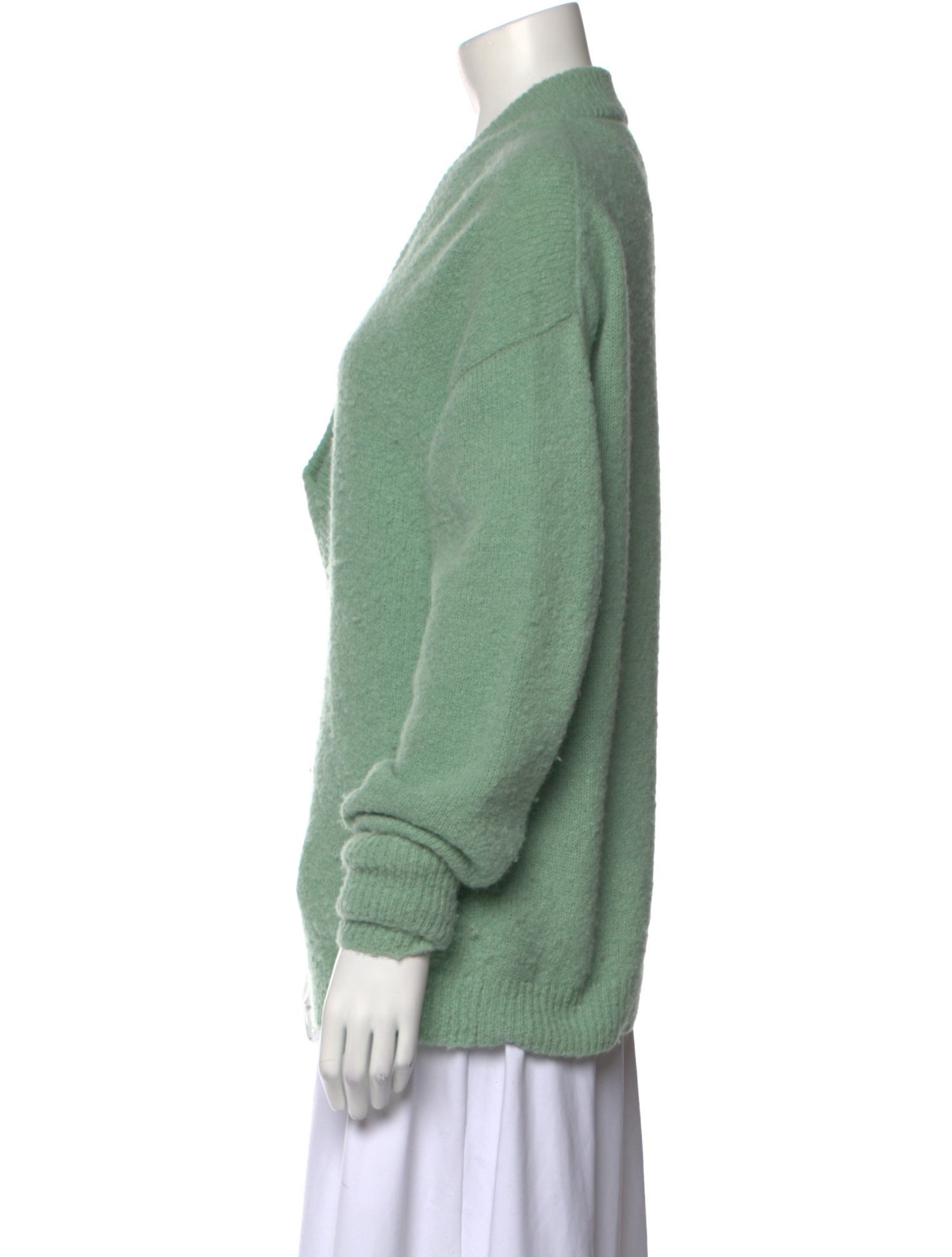 Tibi Alpaca Plunge Neckline Sweater