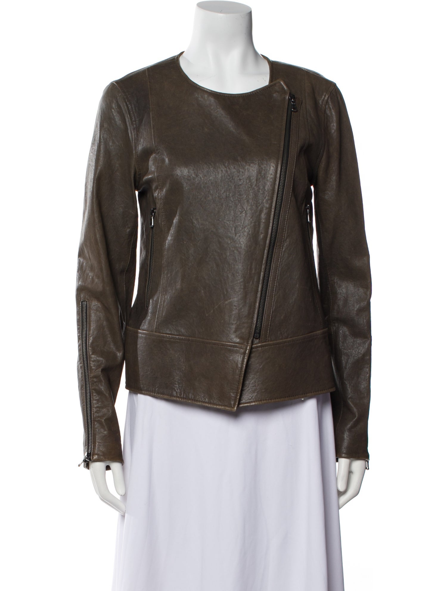 Tibi Leather Biker Jacket