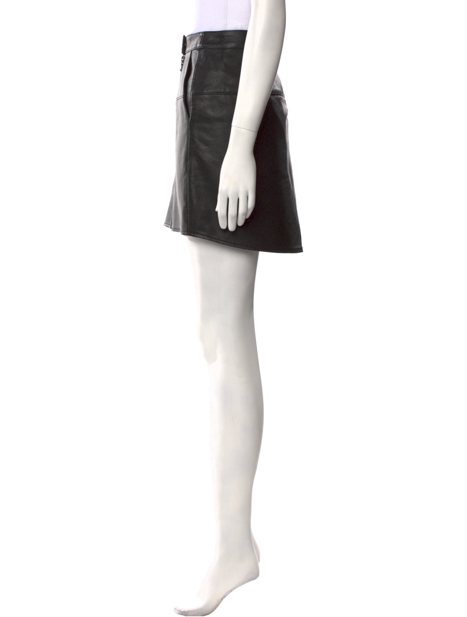 Tibi Leather Mini Skirt