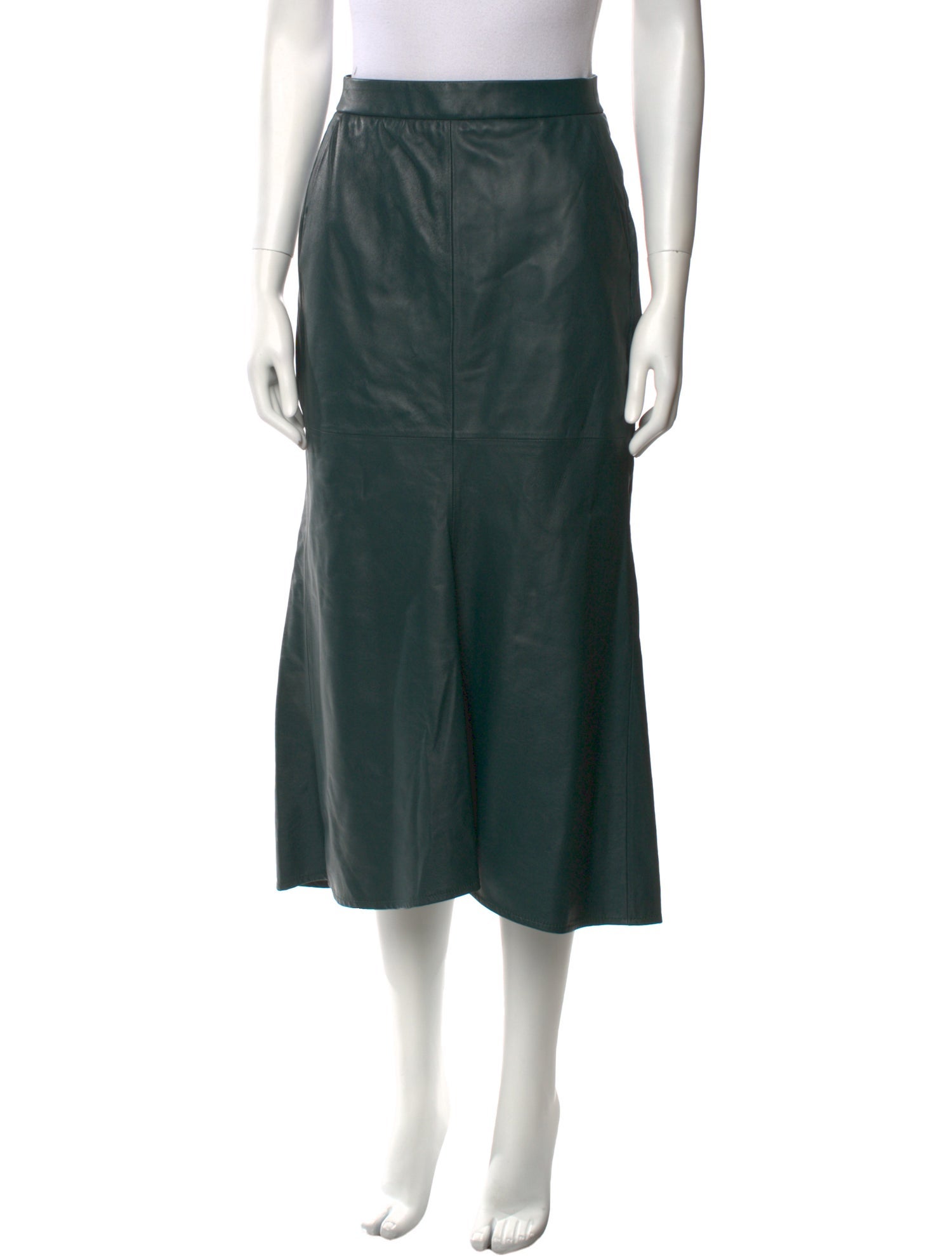 Tibi Lamb Leather Midi Length Skirt