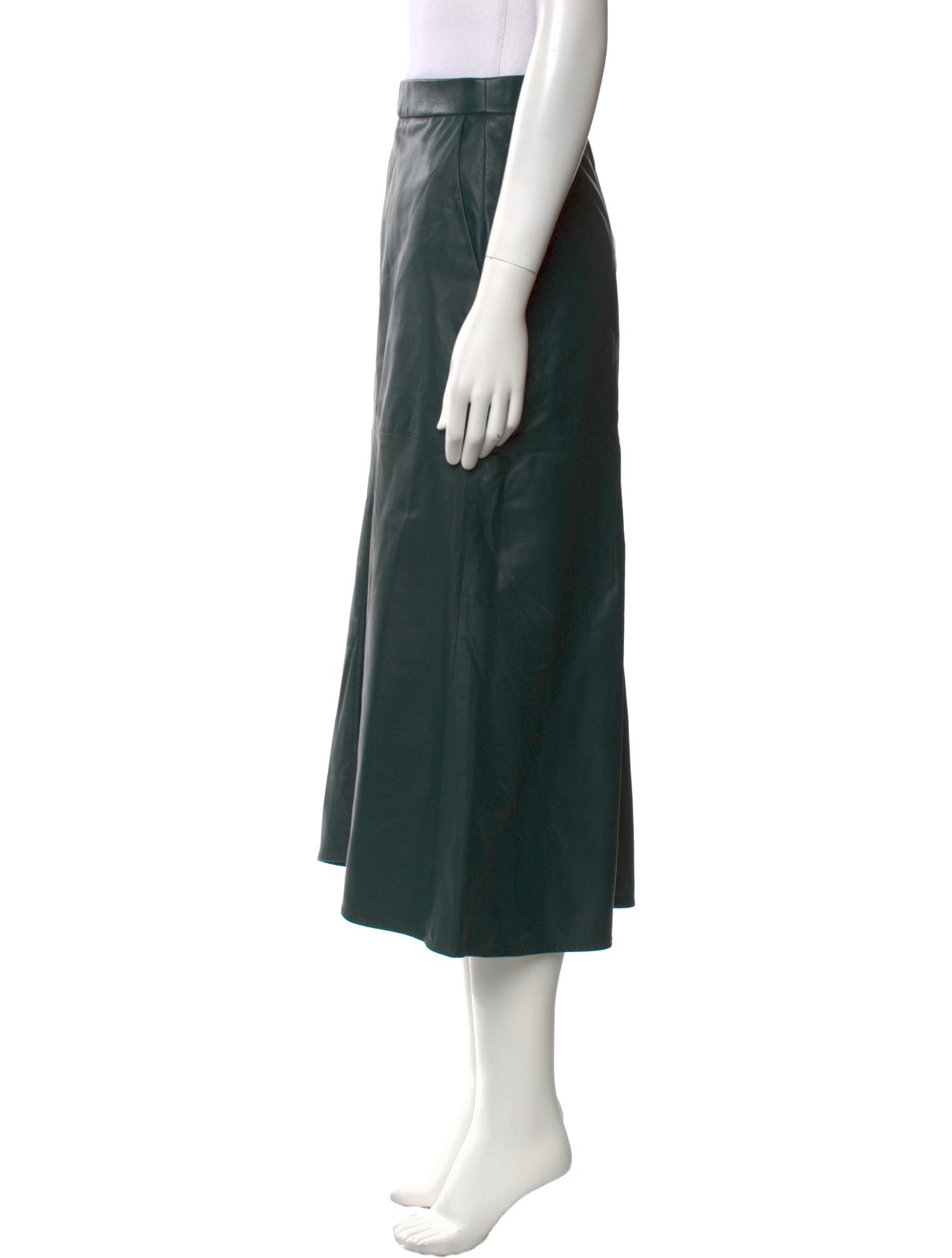 Tibi Lamb Leather Midi Length Skirt