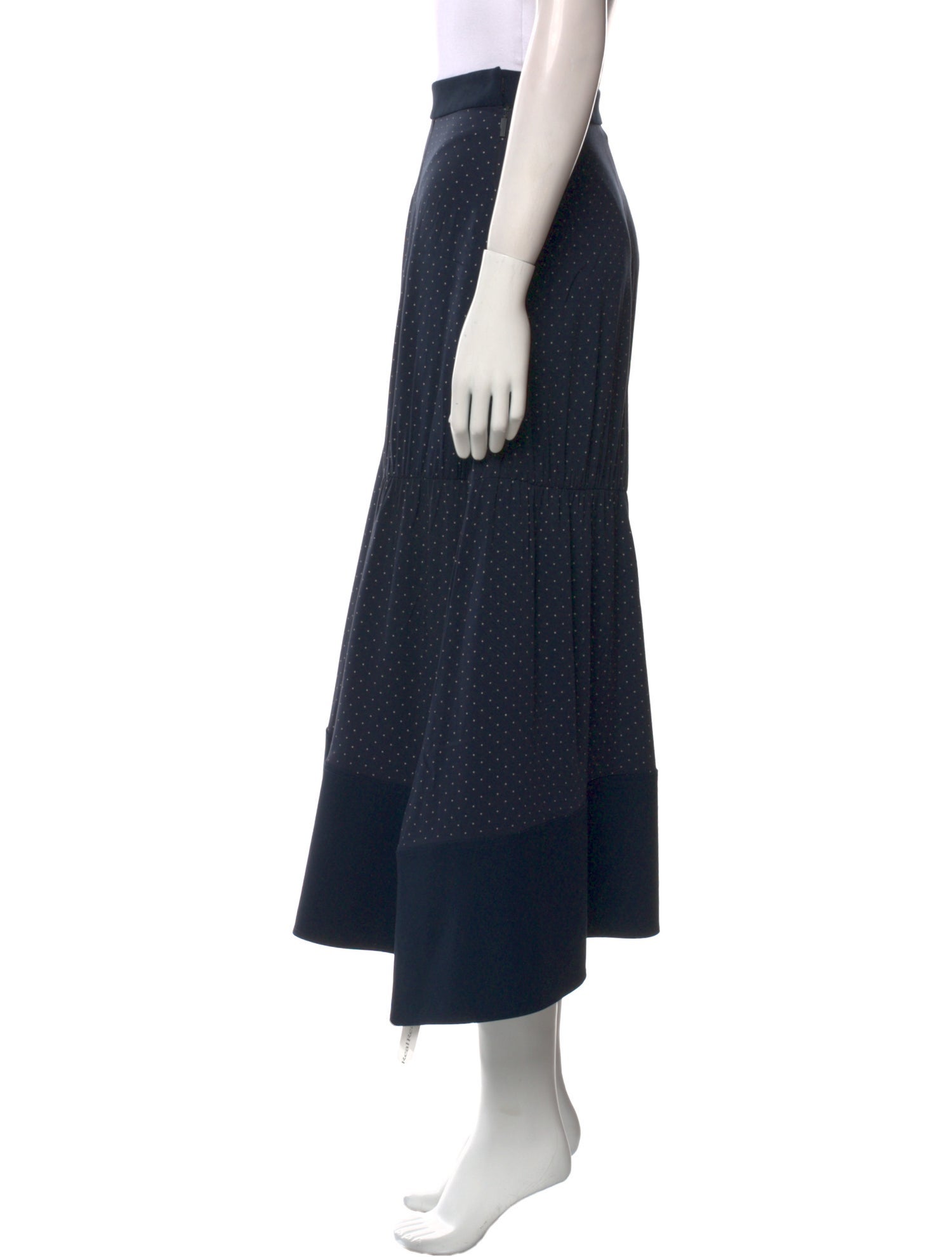 Tibi Polka Dot Print Midi Length Skirt