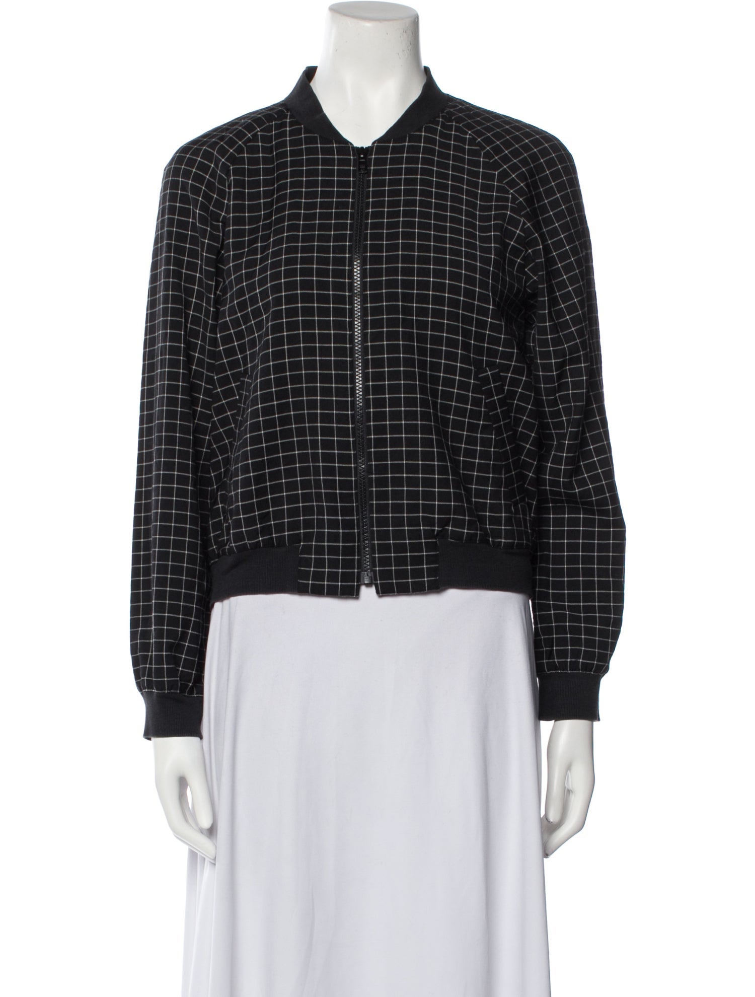 Tibi Virgin Wool Plaid Print Jacket
