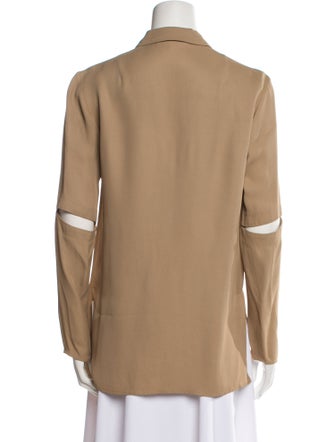 Tibi Long Sleeve Button-Up Top