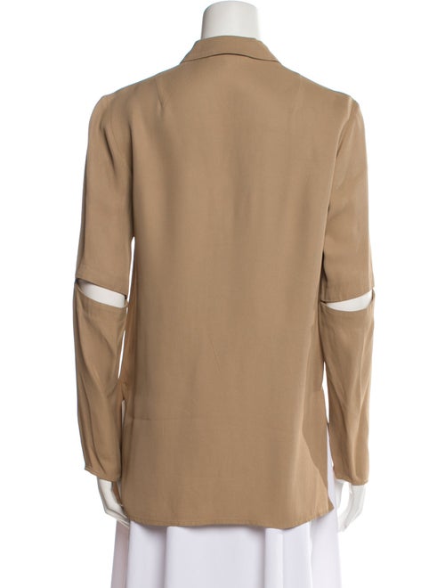 Tibi Long Sleeve Button-Up Top