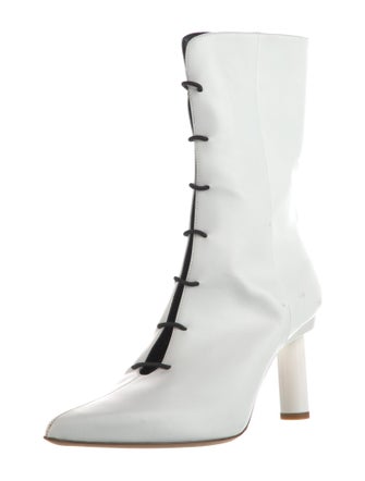 Tibi Leather Lace-Up Boots