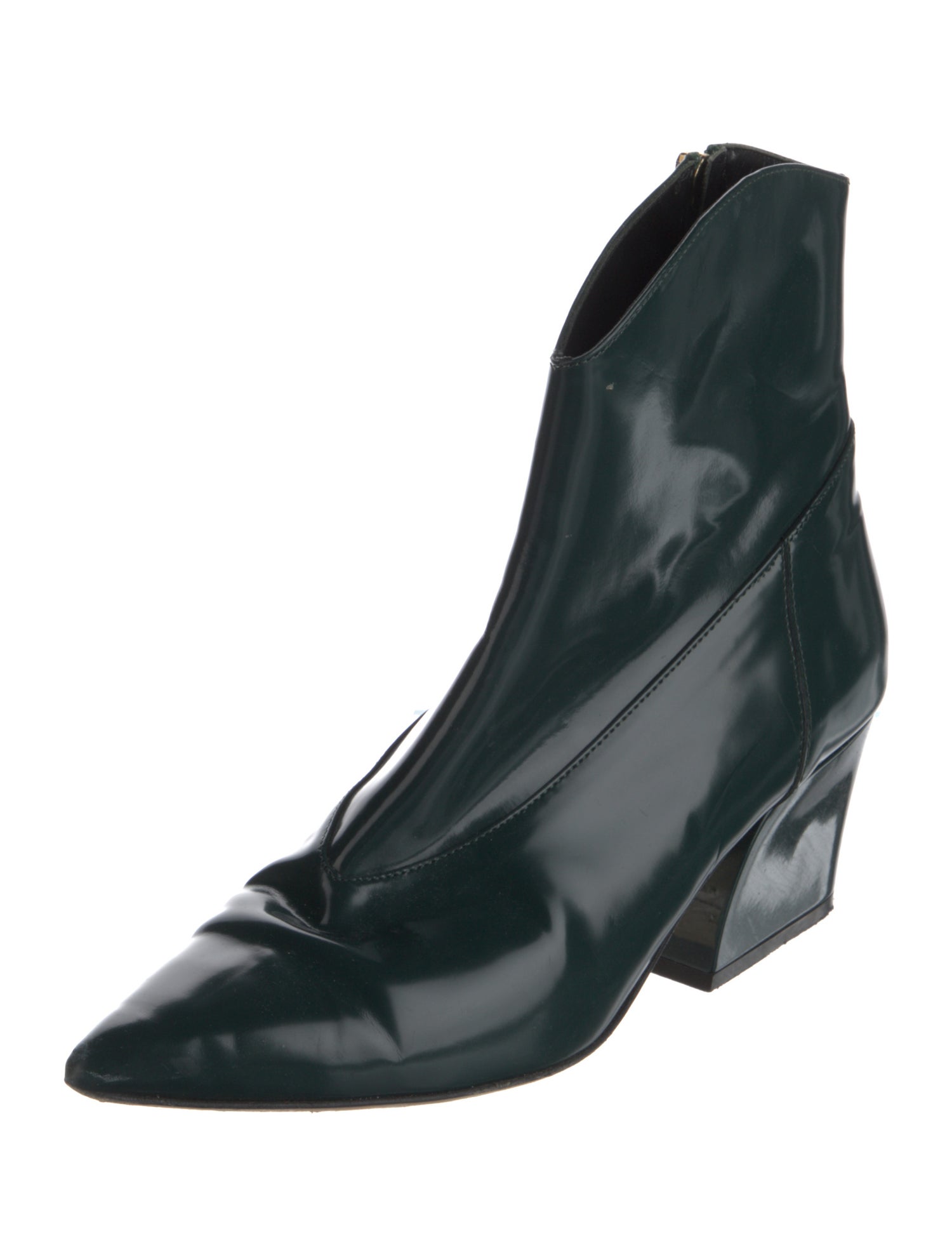Tibi Patent Leather Western Boots