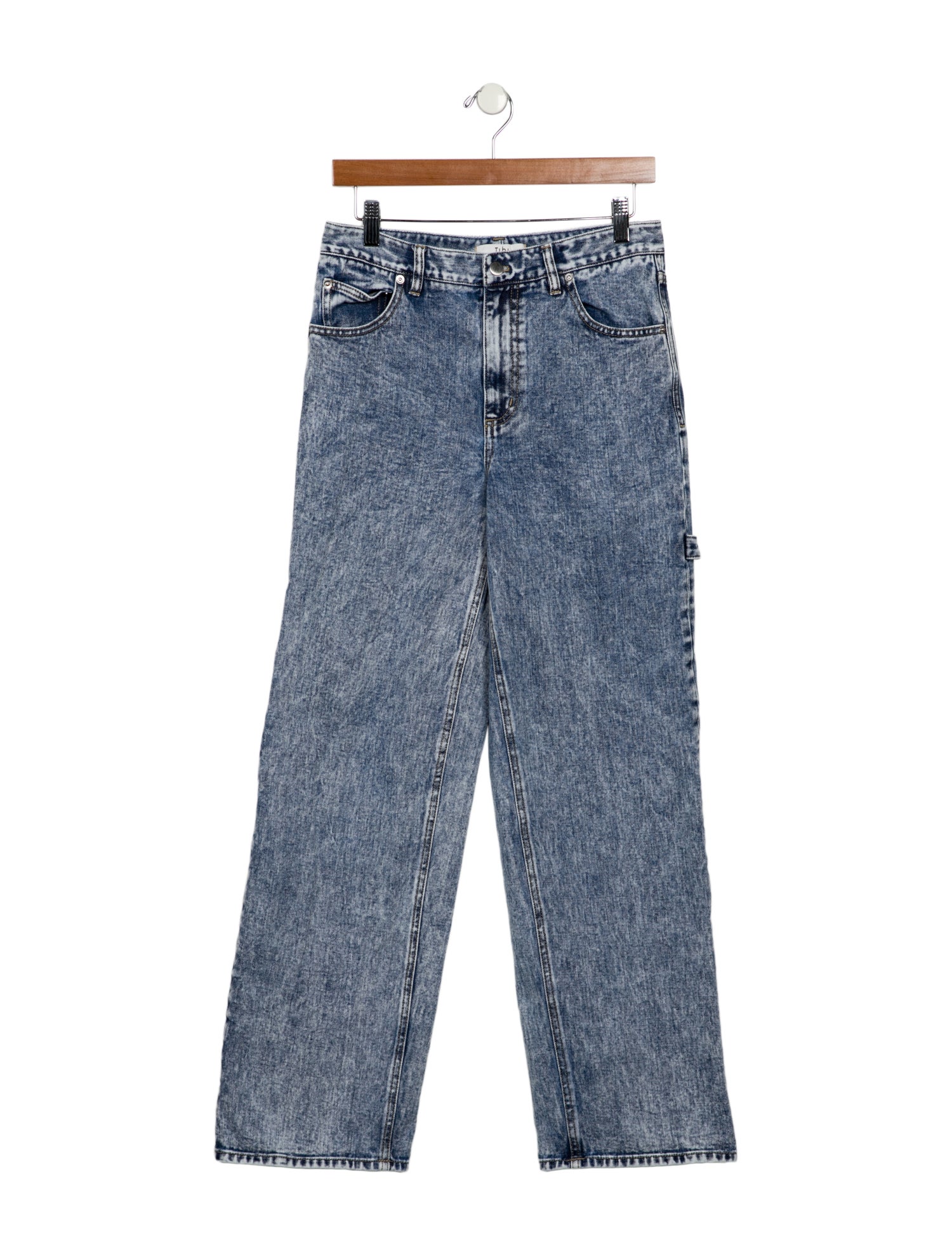 Tibi Mid-Rise Wide Leg Jeans