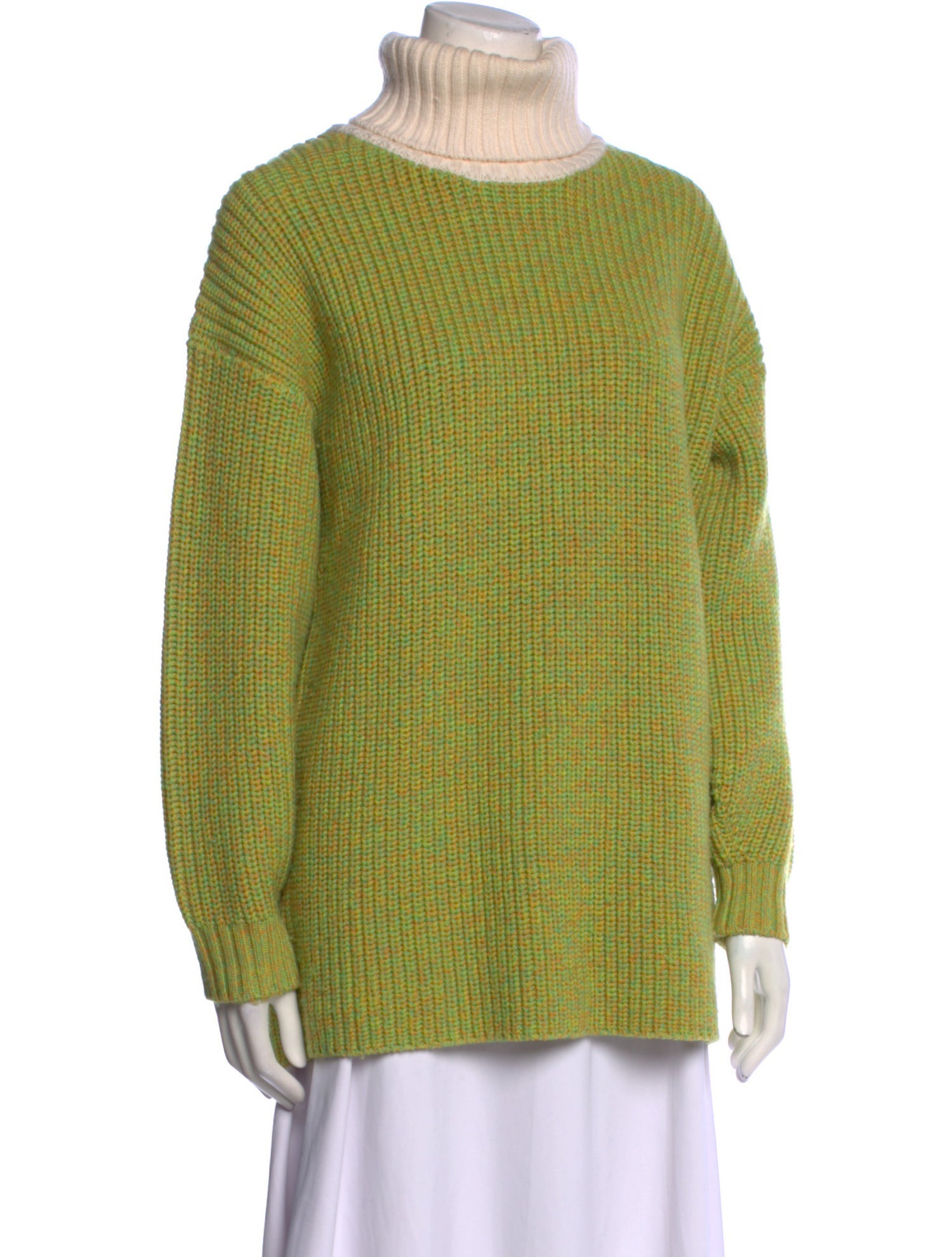 Tibi Merino Wool Colorblock Pattern Sweater