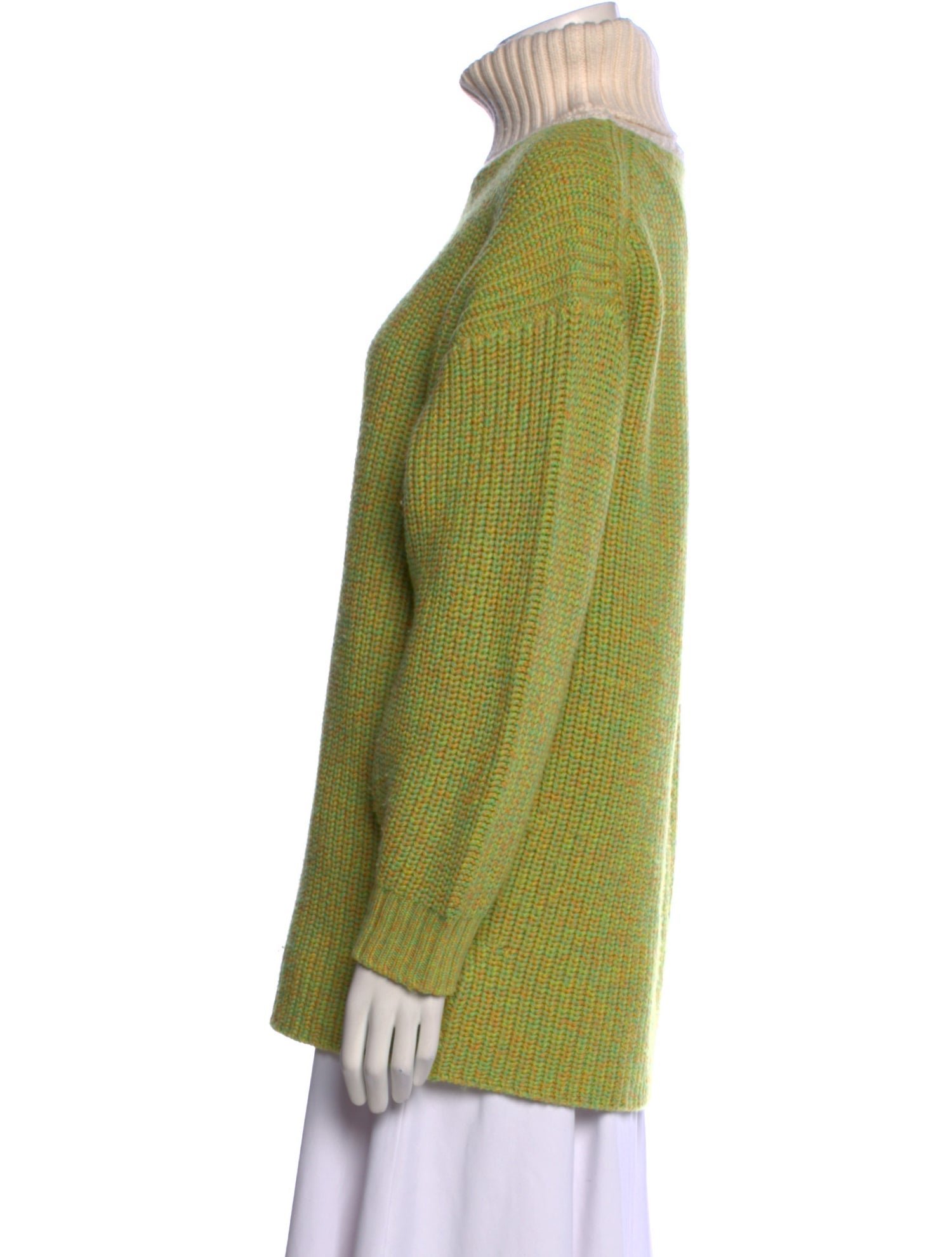 Tibi Merino Wool Colorblock Pattern Sweater