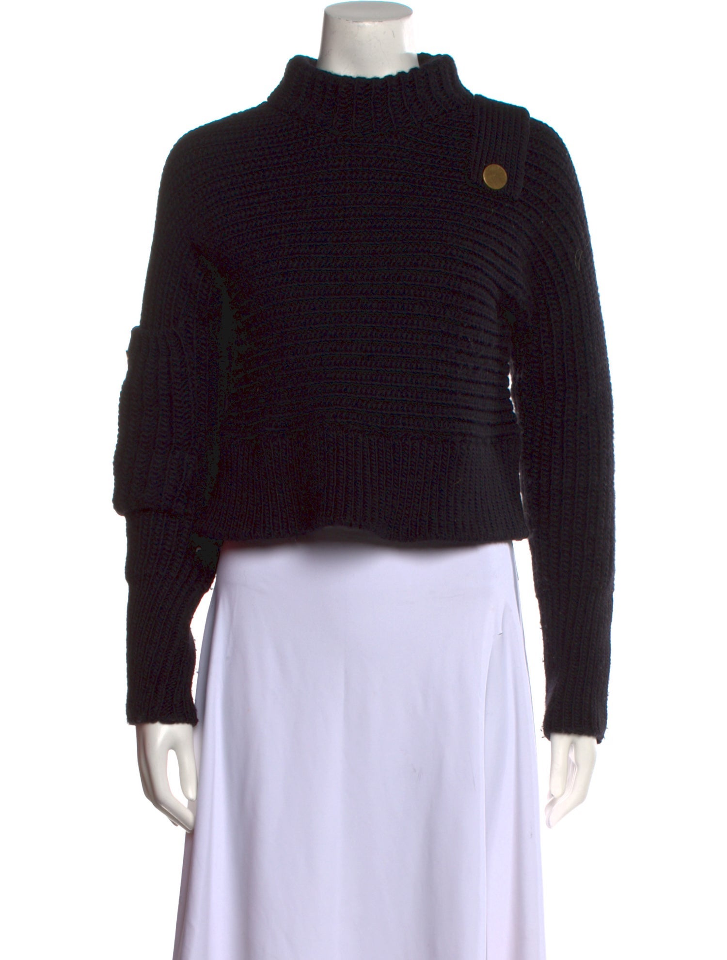 Tibi Merino Wool Mock Neck Sweater