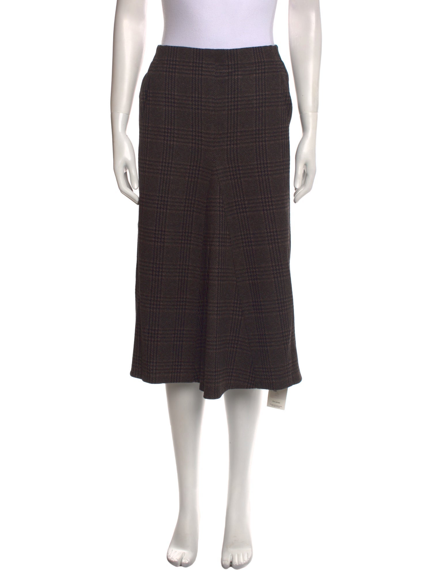 Tibi Plaid Print Midi Length Skirt