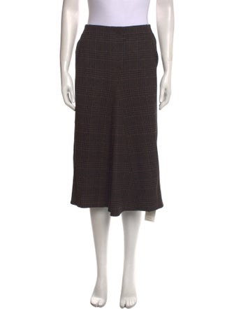 Tibi Plaid Print Midi Length Skirt
