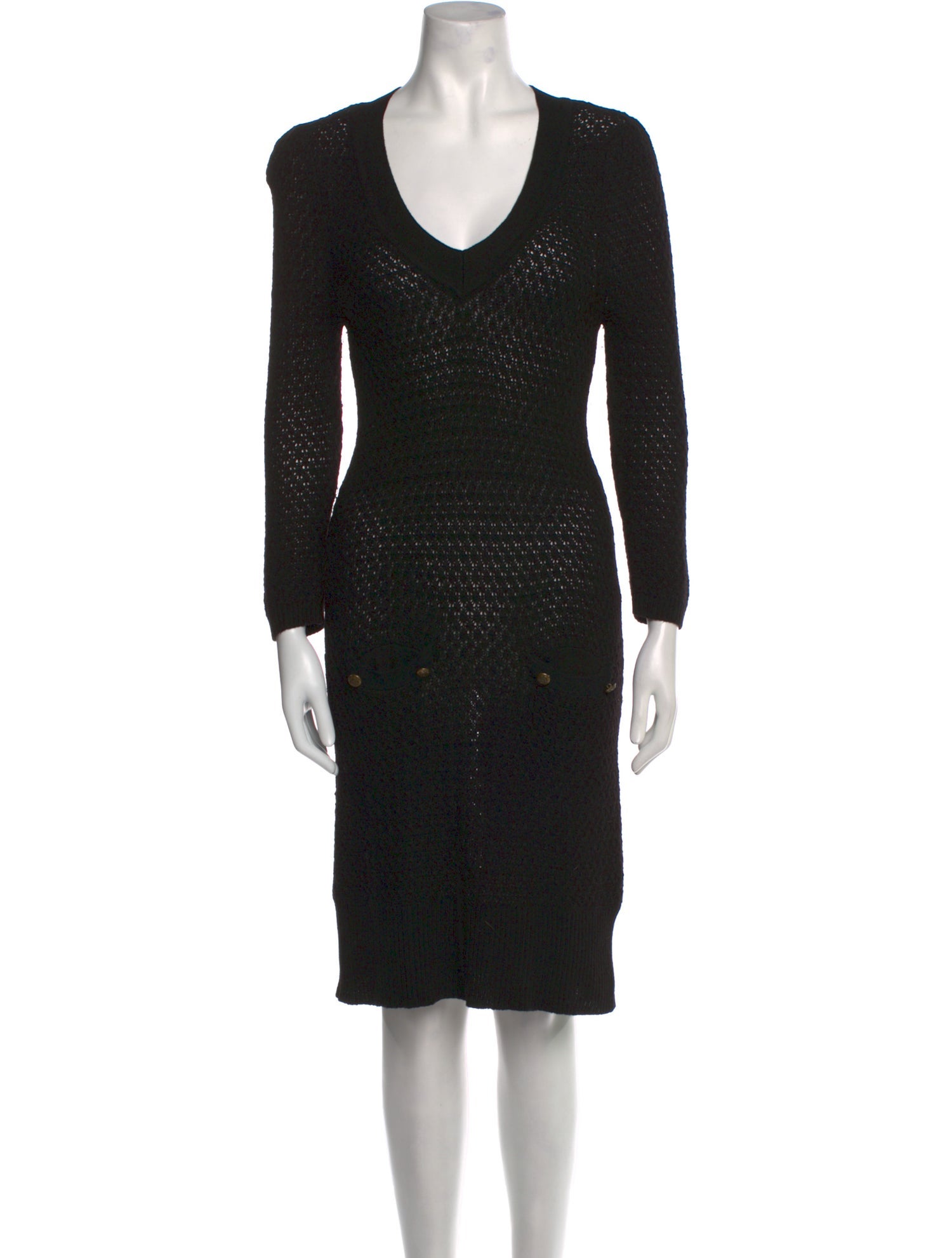 Tibi V-Neck Knee-Length Dress