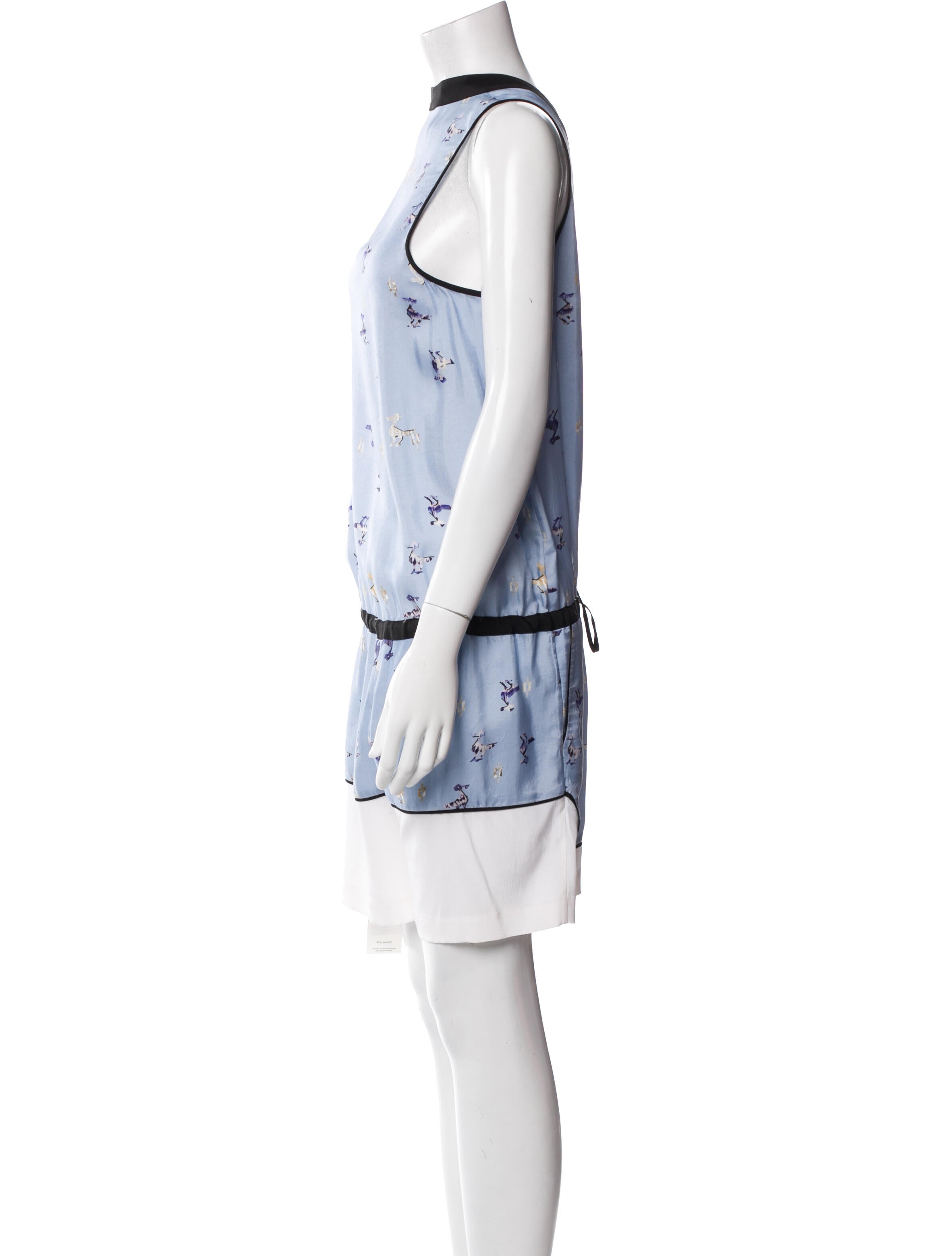 Tibi Printed Mock Neck Romper