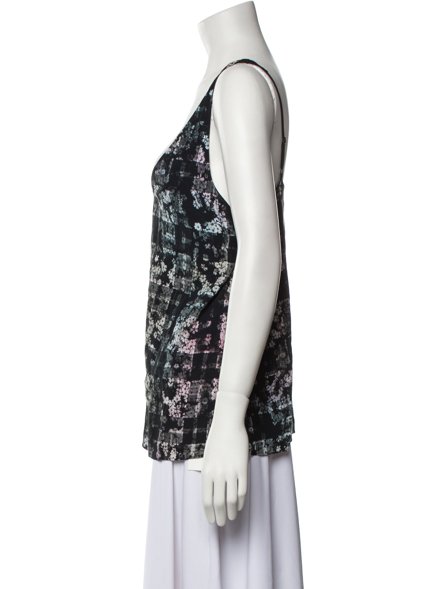 Tibi Printed V-Neck Top