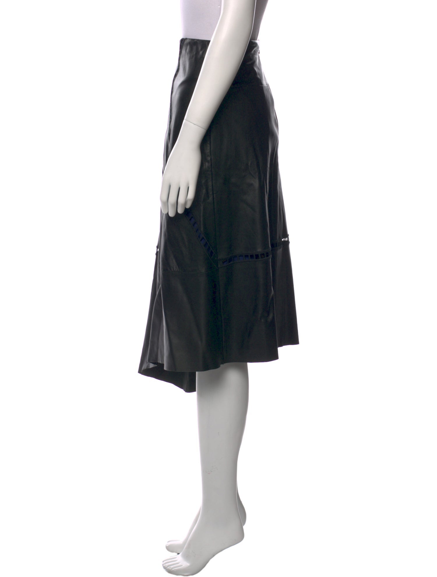 Tibi Lamb Leather Midi Length Skirt