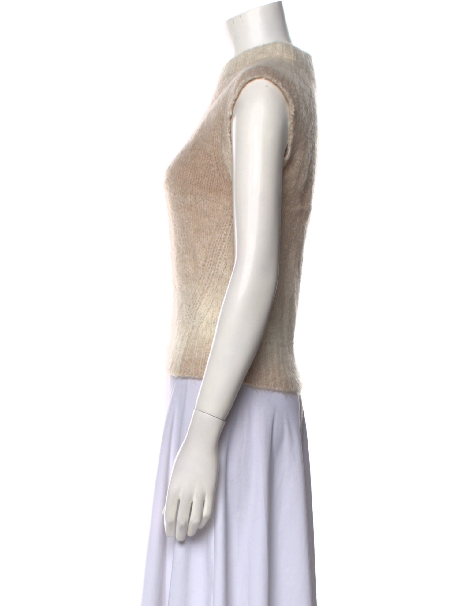 Tibi Alpaca Crew Neck Crop Top