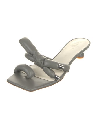 Tibi Leather Bow Accents Slides