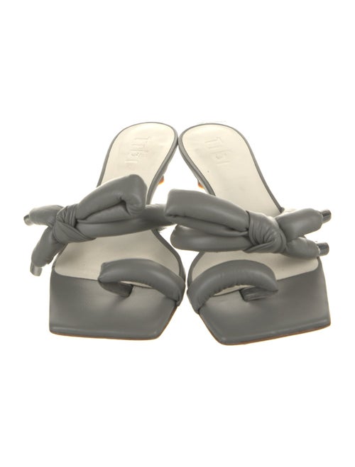 Tibi Leather Bow Accents Slides