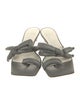 Tibi Leather Bow Accents Slides