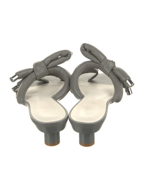 Tibi Leather Bow Accents Slides