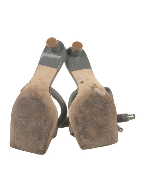 Tibi Leather Bow Accents Slides