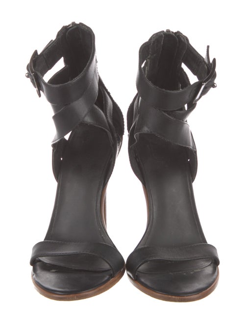 Tibi Leather Whipstitch Trim Sandals