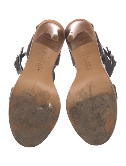 Tibi Leather Whipstitch Trim Sandals