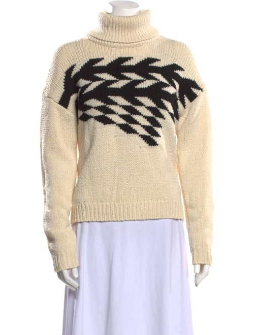 Tibi Graphic Print Turtleneck Sweater