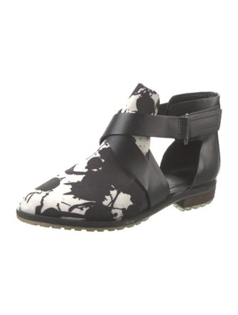 Tibi Nylon Printed Moto Boots