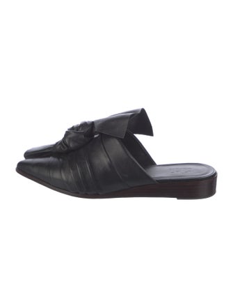 Tibi Leather Bow Accents Mules