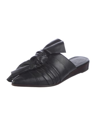 Tibi Leather Bow Accents Mules