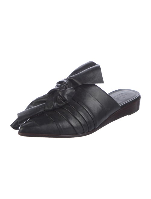 Tibi Leather Bow Accents Mules