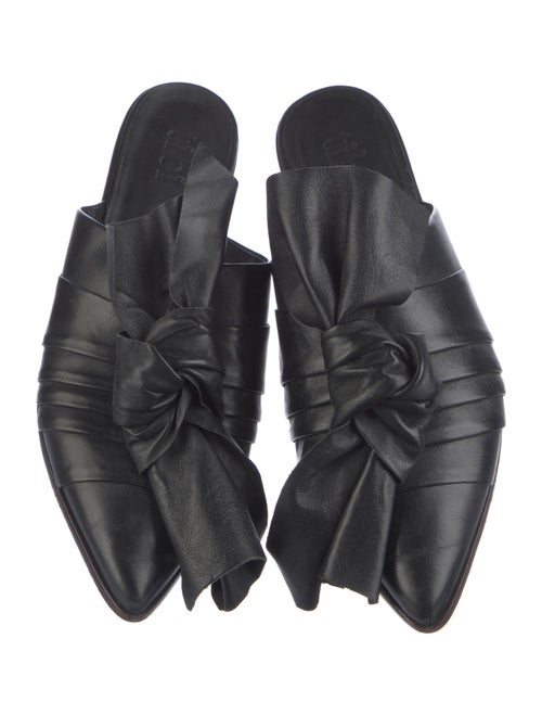 Tibi Leather Bow Accents Mules