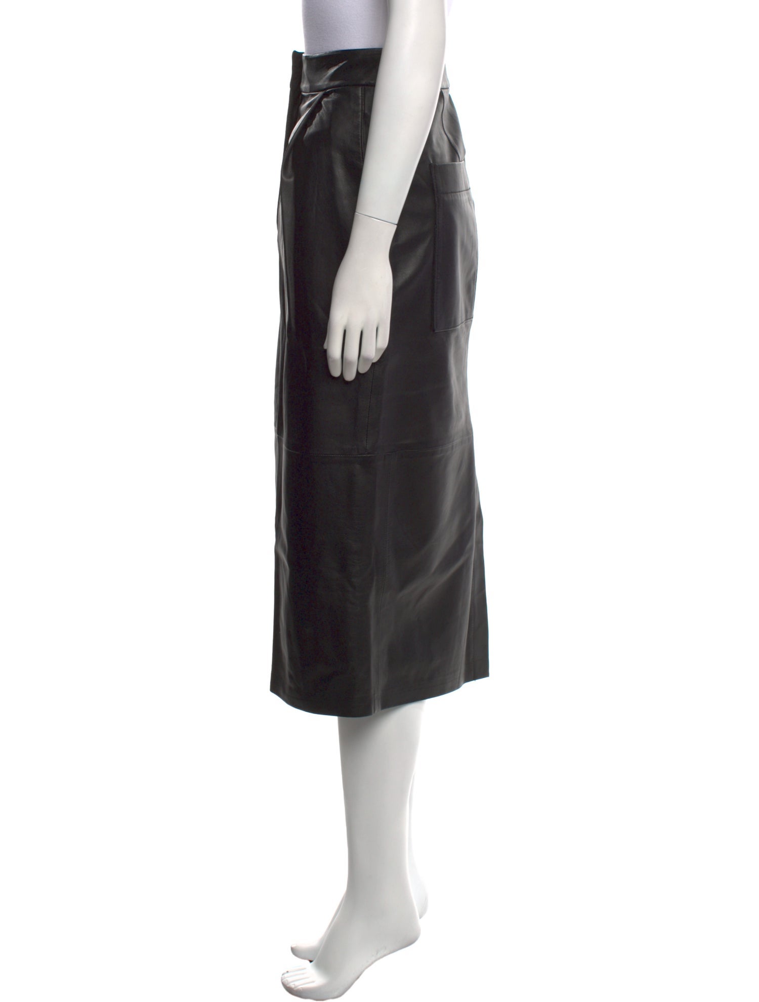 Tibi Leather Midi Length Skirt